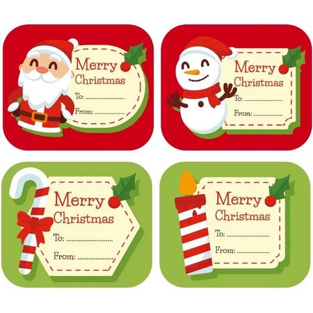 Without Lemons 20 kerst cadeau stickers labels | Kerstlabels 5.8x4.8 cm | 5 Vellen | Set 4 | Feestdagen | Stickers | Sluitstickers | Kerstman | Kerstboom | Rendier | Cadeau | Verpakking | Verzenden |Webshop